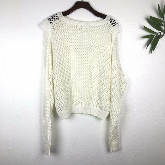 Live To Be Spoiled Crochet Sweater Size XL Beige - Picture 2 of 4
